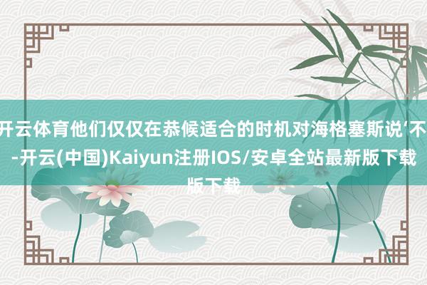 开云体育他们仅仅在恭候适合的时机对海格塞斯说‘不’-开云(中国)Kaiyun注册IOS/安卓全站最新版下载