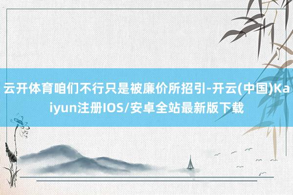 云开体育咱们不行只是被廉价所招引-开云(中国)Kaiyun注册IOS/安卓全站最新版下载
