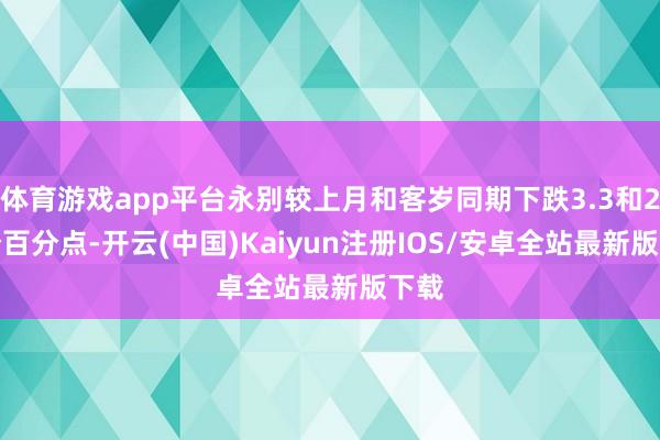 体育游戏app平台永别较上月和客岁同期下跌3.3和2.6个百分点-开云(中国)Kaiyun注册IOS/安卓全站最新版下载
