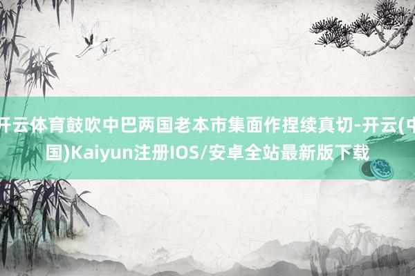 开云体育鼓吹中巴两国老本市集面作捏续真切-开云(中国)Kaiyun注册IOS/安卓全站最新版下载