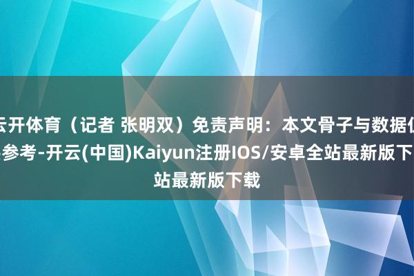 云开体育（记者 张明双）免责声明：本文骨子与数据仅供参考-开云(中国)Kaiyun注册IOS/安卓全站最新版下载