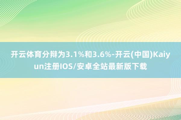 开云体育分辩为3.1%和3.6%-开云(中国)Kaiyun注册IOS/安卓全站最新版下载